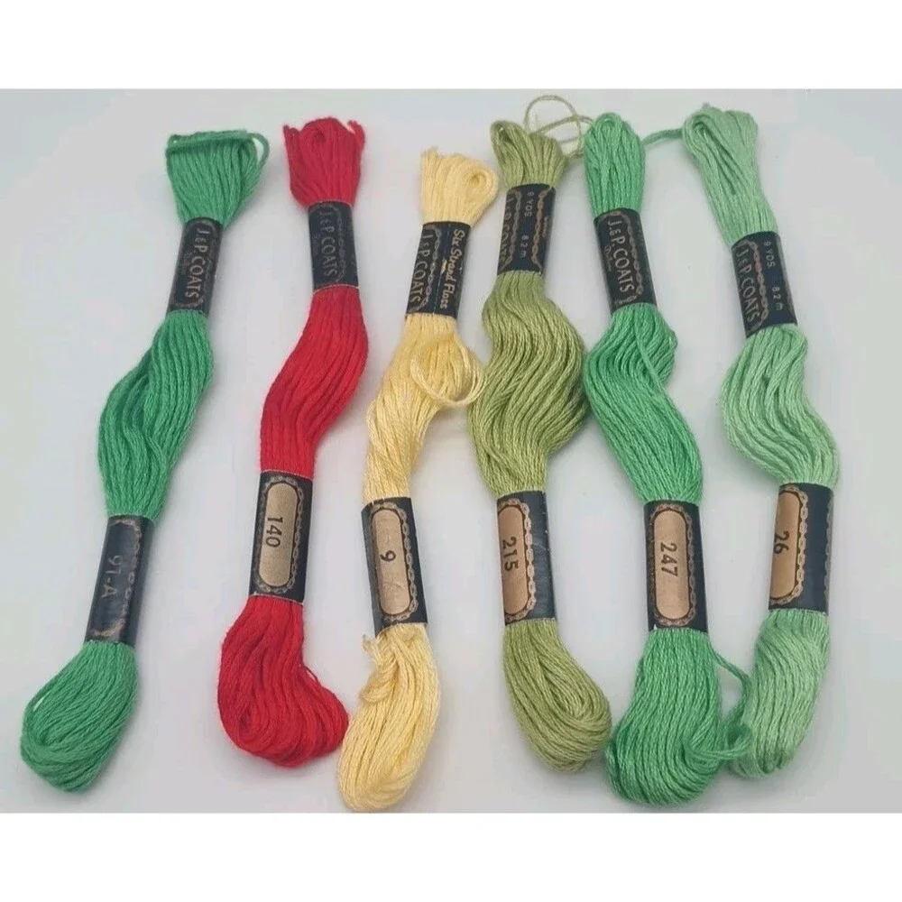 12 Vtg J&P Coats Susan Bates Anchor American Thread Star Six Strand Floss Lot
